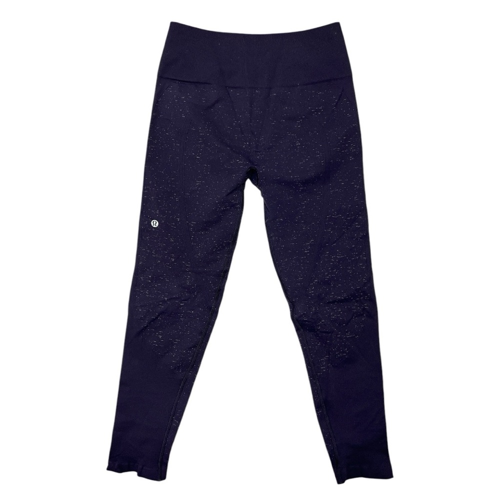 Lululemon Free To Flow Seamless High-Rise Crop 17” size 8 in Midnight Navy - Picture 7 of 8